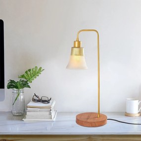 Candeeiro de Mesa Foca – Dourado – Diâmetro: 15 cm, Altura: 52 cm