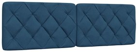 Estrutura de cama com LED sem colchão 160x200 cm tecido azul