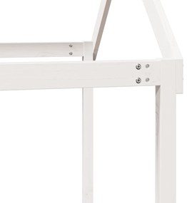 Telhado de cama infantil 207x80,5x151,5 cm pinho maciço branco