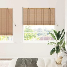 vidaXL Estores de rolo com cortinas Manual Natura 140 x 220 cm Bambu