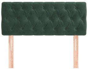 Cabeceira de cama veludo 90x7x78/88 cm verde-escuro