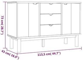Aparador OTTA 113,5x43x73 cm pinho maciço castanho/cinza