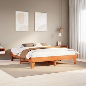 vidaXL Cama sem colchão 180x200 cm pinho maciço castanho-mel