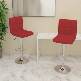 vidaXL Bancos de bar 2 pcs tecido vermelho tinto