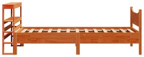 Estrutura cama c/ cabeceira 90x190 cm pinho maciço castanho-mel