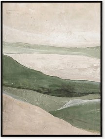 Tela emoldurada pintada à mão Picture Green Field