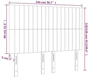 Cabeceira de cama 4 pcs tecido 72x5x78/88 cm castanho-escuro