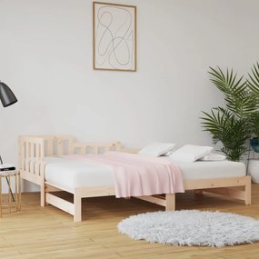 820741 vidaXL Sofá-cama de puxar 2x(90x200) cm madeira de pinho maciça