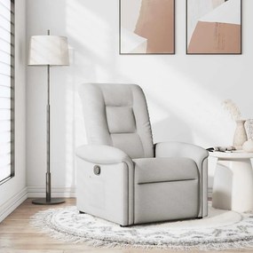 vidaXL Cadeira reclinável tecido cinzento nuvem
