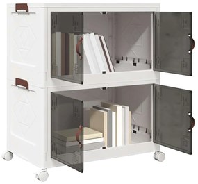 vidaXL Caixa arrumação empilhável com rodas 2 níveis 75 L 64x40x76 cm