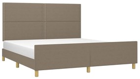 Cama sem colchão 180x200 cm tecido castanho-acinzentado