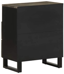 Mesa de cabeceira preto 50x33x62 cm madeira de mangueira maciça