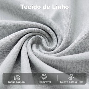 Sofá-cama de 2 Lugares 3 em 1 em Tecido Efeito Linho com Encosto Ajustável Click-Clack, Cinzento-claro