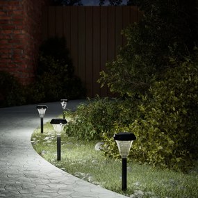 vidaXL Luzes solares para caminhos com espigões 12 pcs branco