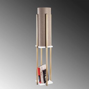 Candeeiro de Pé 7134 – Branco e Dourado – 25 x 25 x 130 cm