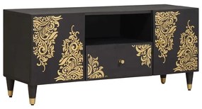 vidaXL Gabinete para TV Preto 105 x 33 x 46 cm Madeira de manga maciça