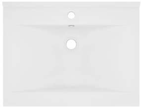 Lavatório c/ orifício de torneira 60x46 cm cerâmica branco mate