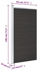 Painel de cerca 95x186 cm WPC preto