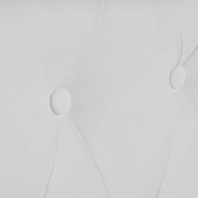Sofá Chesterfield de 2 lugares em couro artificial branco