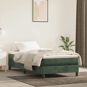 347731 vidaXL Colchão de molas ensacadas 90x200x20 cm veludo verde-escuro