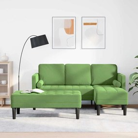 vidaXL Conjunto de Sofás 2 pcs Verde claro 173 x 131 x 67 cm Veludo
