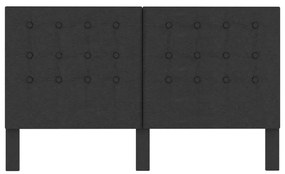Cabeceira de cama acolchoada 160x200 cm tecido cinzento-escuro
