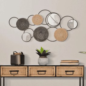 PAINEL DE PAREDE DE FERRO TRIBY CM 106,5X4,5X52 PRETO E CASTANHO