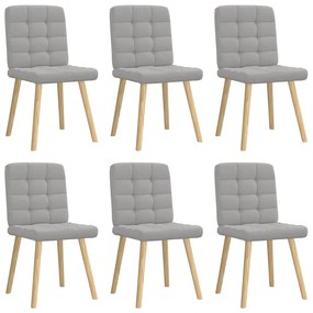 vidaXL Cadeiras de jantar 6 pcs tecido cinza nuvem