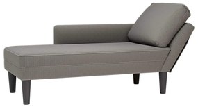 Chaise lounge com almofada tecido corduroy cinzento claro