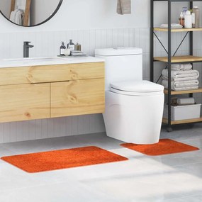 vidaXL Tapete de banho 2 pcs Laranja 50 x 50 cm Polipropileno