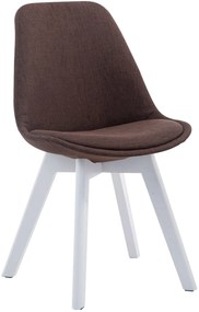 Cadeira de cozinha e sala de jantar Borneo em tecido com estrutura branca 48 x 84 x 55 cm Castanho