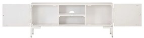 Móvel de TV 115x30x46 cm madeira de mangueira maciça branco
