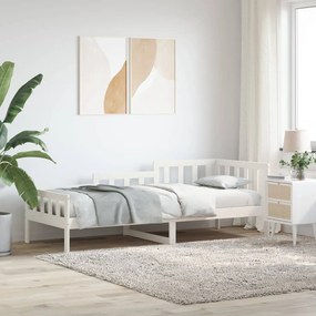 Sofá-cama sem colchão 80x200 cm madeira de pinho maciça branco