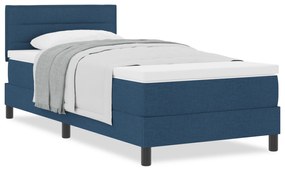 Cama Box Spring com Colchão Azul 90x200 cm Tecido