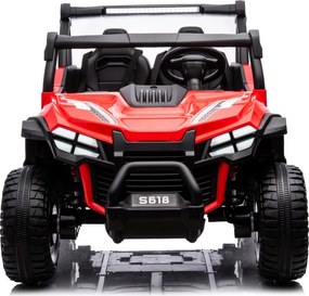Carro elétrico para Crianças 24V, 4x4, 2 lugares Gravity Buggy Rodas de espuma EVA e assento Couro ecológico Vermelho