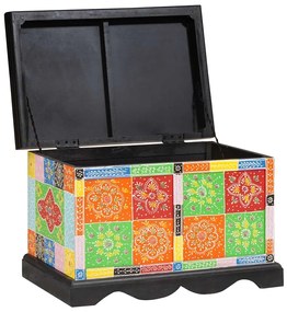 vidaXL Caixa de Armazenamento 60x40x40 cm Madeira Sólida Mangueira