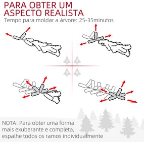 HOMCOM Árvore de Natal Artificial 180 cm Árvore de Natal Nevada com 52