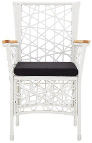 5 pcs conjunto de jantar para exterior vime PE branco