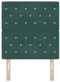 Cabeceira LED Verde Escuro 80 cm em Veludo