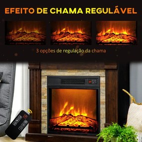 Lareira Elétrica 1800W com Efeito de Chama Realista - Design Vintage