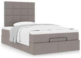 Estrutura de cama otomana com colchão 120x190cm tecido cinzento