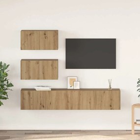 Conjunto de móvel de TV 4 pcs carvalho artisiano