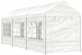 Gazebo com telhado 6,69x2,28x2,69 m polietileno branco