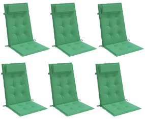 Almofadões p/ cadeira encosto alto 6 pcs tecido oxford verde