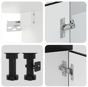 4 peças armário de cozinha conjunto Kalmar preto