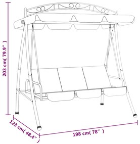 Banco de baloiço para jardim com toldo 198 cm tecido/aço verde