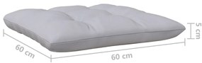 6 pcs conjunto lounge de jardim + almofadões cinza pinho maciço