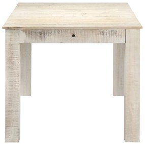 Mesa de jantar 180x90x76 cm madeira de mangueira maciça branco