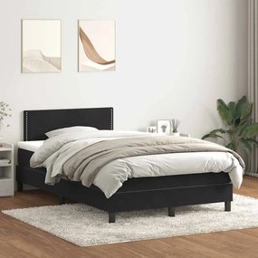 vidaXL Cama com molas/colchão 120x220 cm veludo preto