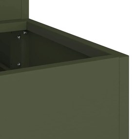 Vaso de Jardim 3 Andares 90x90x35 cm Verde Oliva Aço